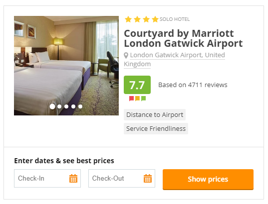 Courtyard Marrioitt Hotel near Gatwick Airport